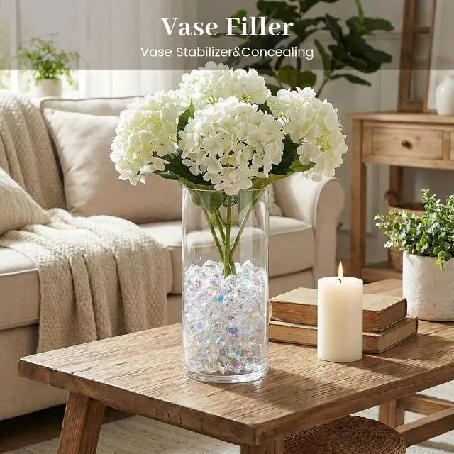 Alt view image 3 of 7 - FUTUREPLUSX 180 PCS Iridescent Fake Ice Rocks, Clear Acrylic Crystals