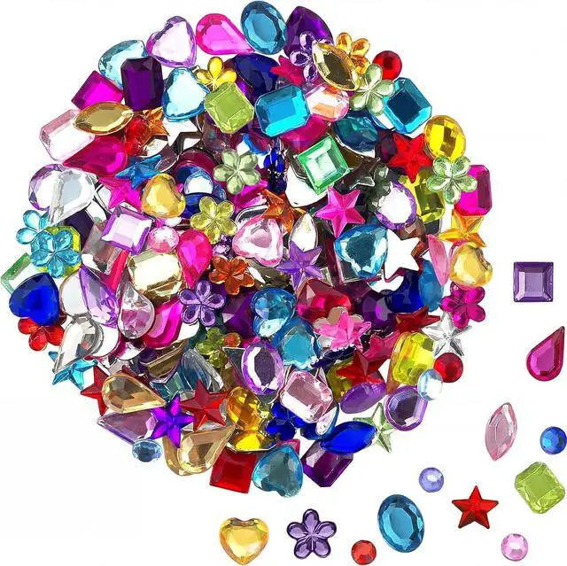 Main image of JPSOR 900pcs Acrylic Flatback Gems Rhinestones, 9 Shapes