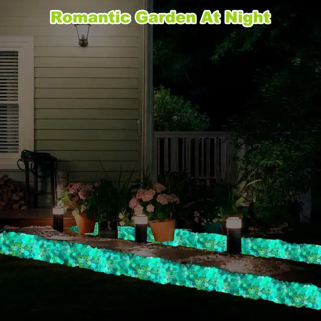 Alt view image 5 of 7 - 100pc Sparkling Glow in The Dark Stones Glow in The Dark Pebbles for for Garden Yard Walkway Pathway Aquarium(Color)