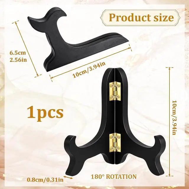 Alt view image 2 of 7 - Wooden Easel Plate Holder 4 Inch Black Wooden Plate Stands for Display Photo Holder Stand Easel Holders Artwork Dish Rack Holders Desktop Ornaments for Display Decorative