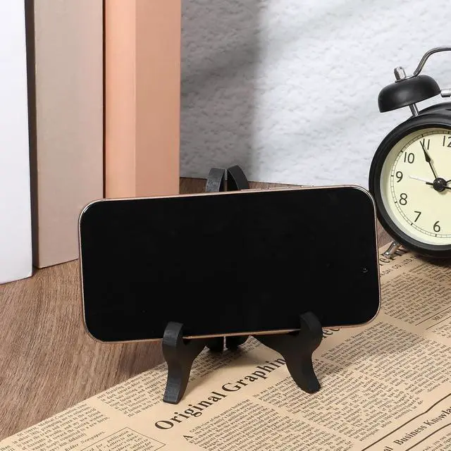 Alt view image 3 of 7 - Wooden Easel Plate Holder 4 Inch Black Wooden Plate Stands for Display Photo Holder Stand Easel Holders Artwork Dish Rack Holders Desktop Ornaments for Display Decorative