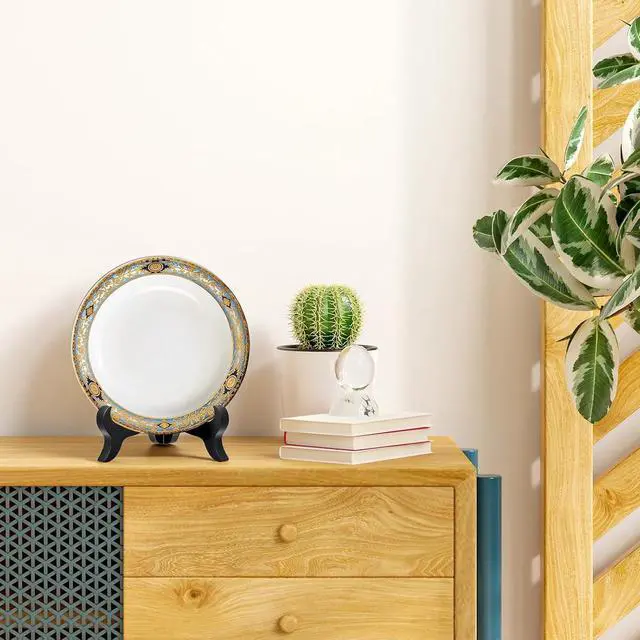 Alt view image 6 of 7 - Wooden Easel Plate Holder 4 Inch Black Wooden Plate Stands for Display Photo Holder Stand Easel Holders Artwork Dish Rack Holders Desktop Ornaments for Display Decorative