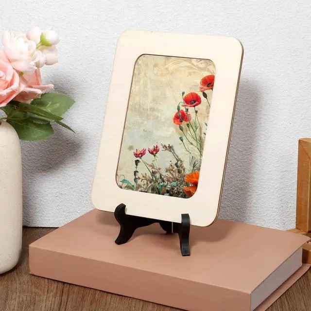 Alt view image 7 of 7 - Wooden Easel Plate Holder 4 Inch Black Wooden Plate Stands for Display Photo Holder Stand Easel Holders Artwork Dish Rack Holders Desktop Ornaments for Display Decorative