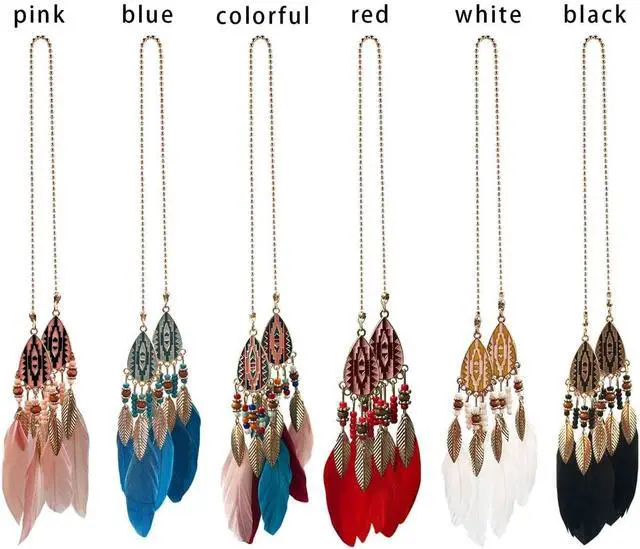 Alt view image 5 of 7 - Mini Dream Catcher for Car Rear View Mirror Accessories - Handmade Small Dreamcatchers Boho Car Charm Interior Decor(Blue)