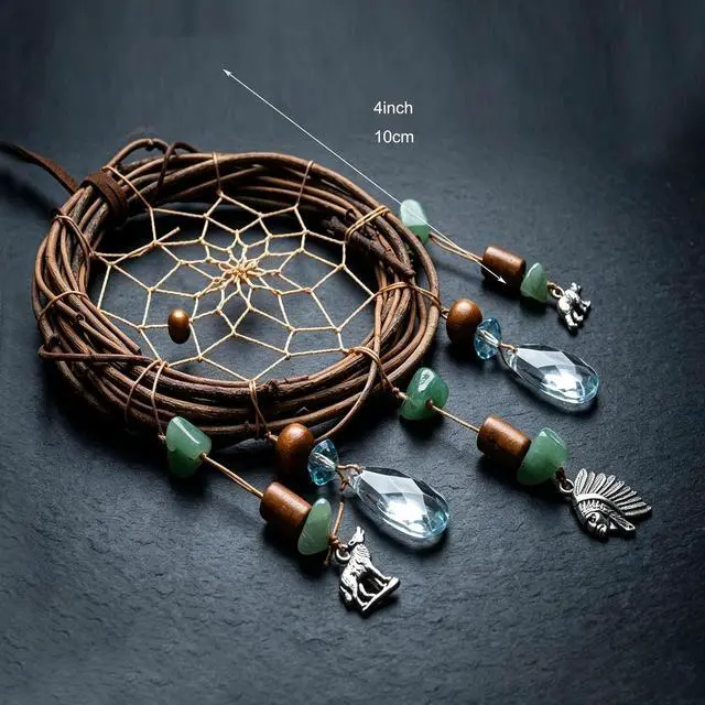 Alt view image 5 of 5 - Twilight-Inspired Natural Rattan Dream Catcher with Alloy Chief Wolf Bear Pendants Ideal Gift for Girls Children Twilight Gifts Remorelt