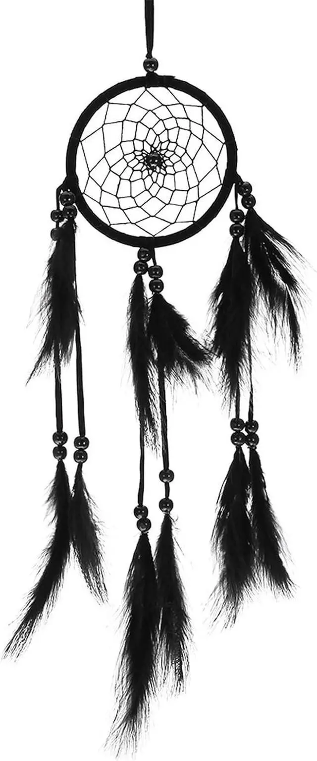 Main image of Feather Dream Catcher, Handmade Macrame Dreamcatcher, Wall Hanging Dream Catchers for Home Car Decoration(Black)