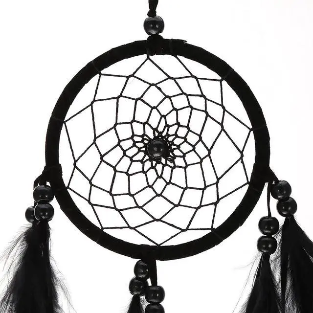 Alt view image 6 of 7 - Feather Dream Catcher, Handmade Macrame Dreamcatcher, Wall Hanging Dream Catchers for Home Car Decoration(Black)