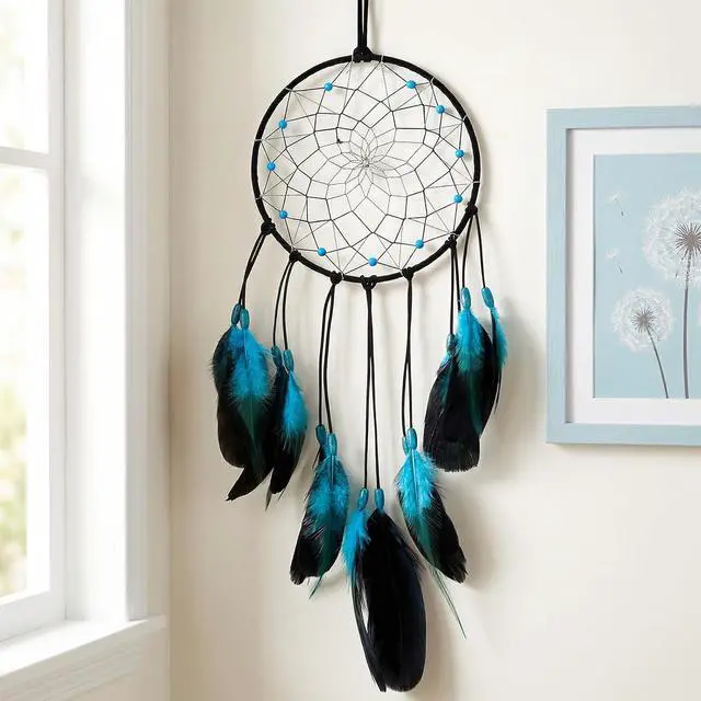 Alt view image 3 of 7 - Blue Dream Catchers Home Handmade Blue Dreamcatcher Feather Dreamcatcher