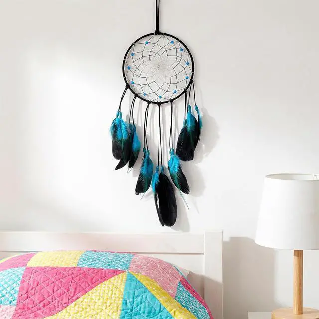 Alt view image 4 of 7 - Blue Dream Catchers Home Handmade Blue Dreamcatcher Feather Dreamcatcher