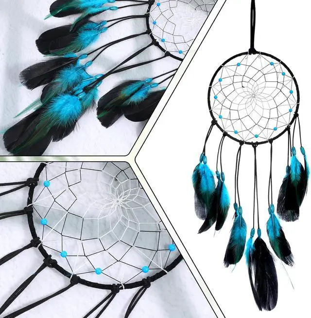 Alt view image 5 of 7 - Blue Dream Catchers Home Handmade Blue Dreamcatcher Feather Dreamcatcher