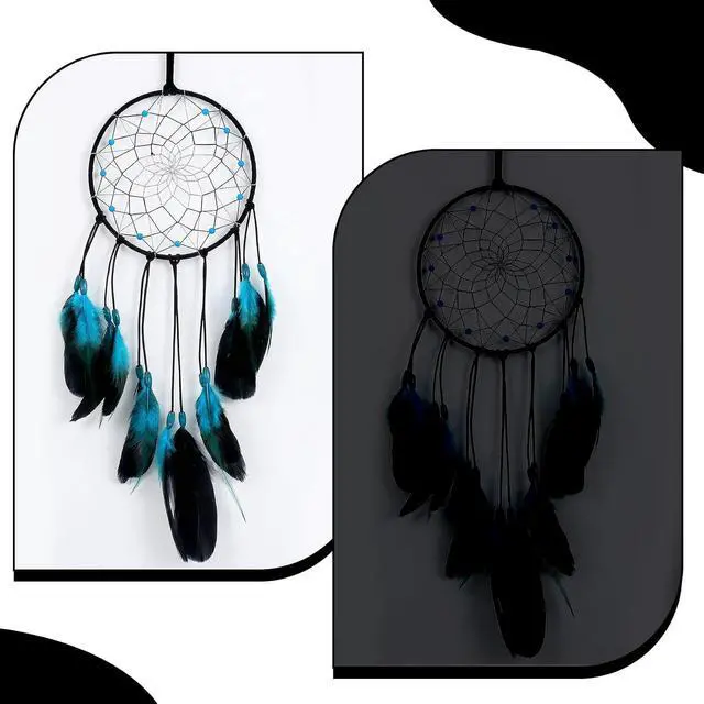 Alt view image 6 of 7 - Blue Dream Catchers Home Handmade Blue Dreamcatcher Feather Dreamcatcher