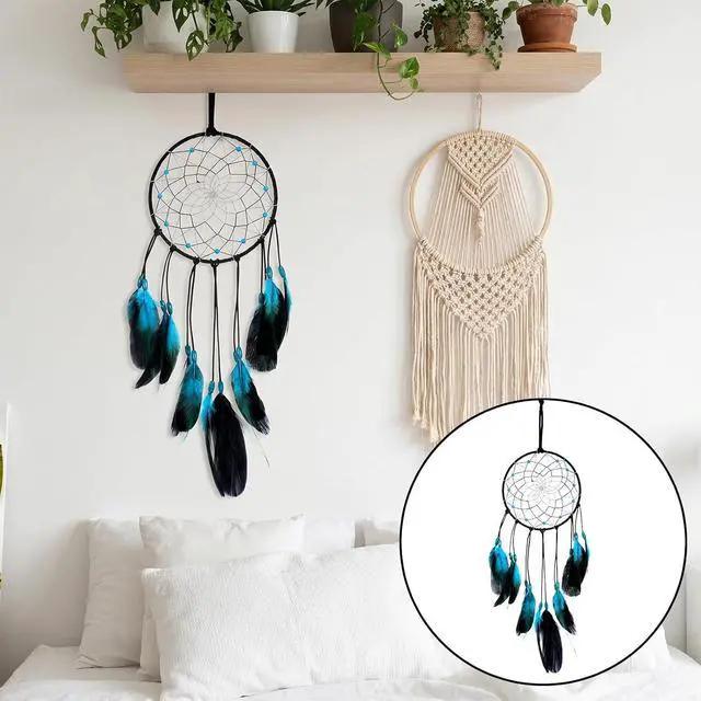Alt view image 7 of 7 - Blue Dream Catchers Home Handmade Blue Dreamcatcher Feather Dreamcatcher