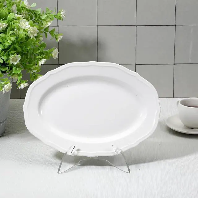 Alt view image 7 of 7 - Bowl Display Stand 3.5 Inch X-Shaped Clear Acrylic Bowl Stands for Display Plate Platter Dish China Porcelain Holder Easel Base