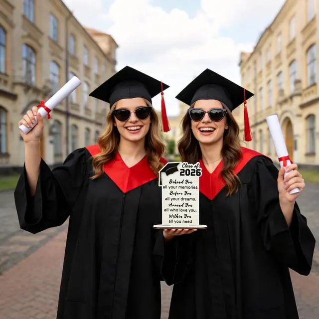 Alt view image 2 of 7 - Graduation Decorations 2026 - Wood Quote Plaque Graduation Gifts for Her Him Inspirational Graduate Desk Decor for Senior College Middle High School Student Boys Girls