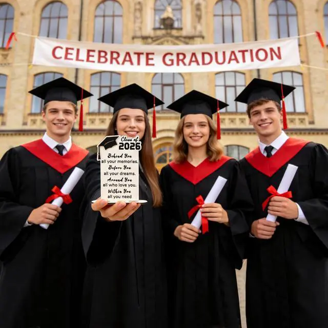 Alt view image 7 of 7 - Graduation Decorations 2026 - Wood Quote Plaque Graduation Gifts for Her Him Inspirational Graduate Desk Decor for Senior College Middle High School Student Boys Girls