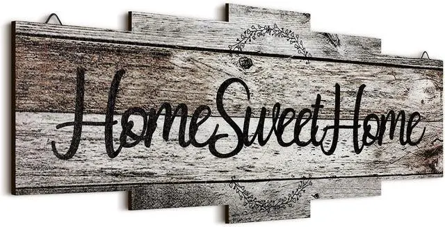 Main image of Jetec Home Sweet Home Sign Rustic Wood Wall Plaque Farmhouse,Gray