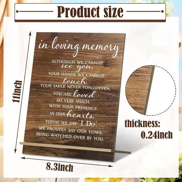 Alt view image 2 of 6 - Chunful in Loving Memory Wedding Memorial Table Sign for Wedding,Classic