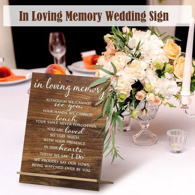Alt view image 3 of 6 - Chunful in Loving Memory Wedding Memorial Table Sign for Wedding,Classic