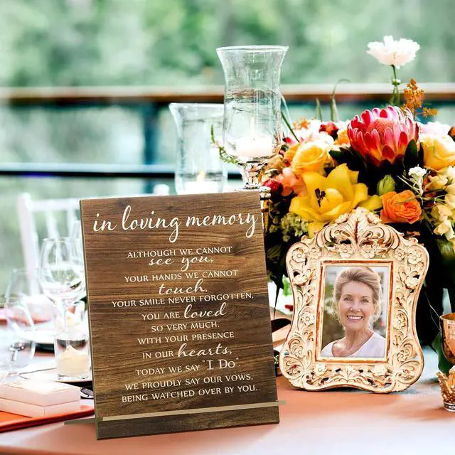 Alt view image 4 of 6 - Chunful in Loving Memory Wedding Memorial Table Sign for Wedding,Classic