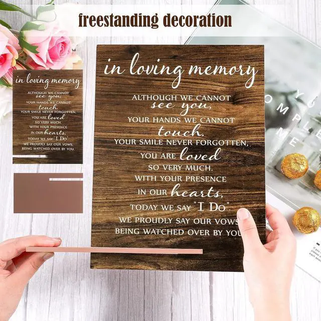 Alt view image 5 of 6 - Chunful in Loving Memory Wedding Memorial Table Sign for Wedding,Classic