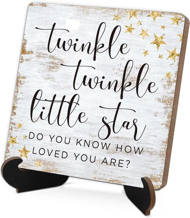 Main image of Twinkle Twinkle Little Star Daycare Wall Decor,Decorar Habitacion,Boy & Girl Wall Decor,Wooden Board Decoration With Stand,Decorative Signs & Plaques,Wooden Signs,Baby Shower Decorations,L2