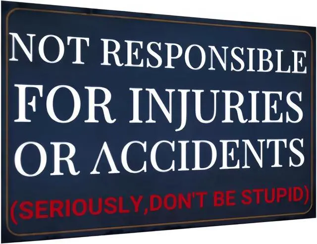 Main image of Funny Metal Tin Sign Vintage Wall Decor for Garage, Bar, Man Cave, or Workshop, Humorous Warning Style Plaque, 12x8 Inch
