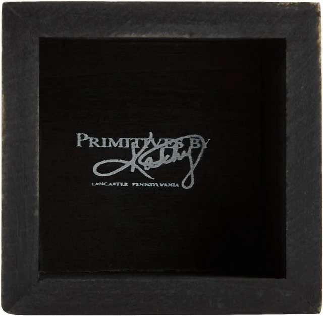 Alt view image 3 of 5 - Primitives by Kathy 23238 Chevron Trimmed Box Sign, 3 x 3-Inches, I Love You