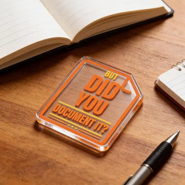Alt view image 2 of 7 - But Did You Document It Desk Signs Acrylic Square Plaque