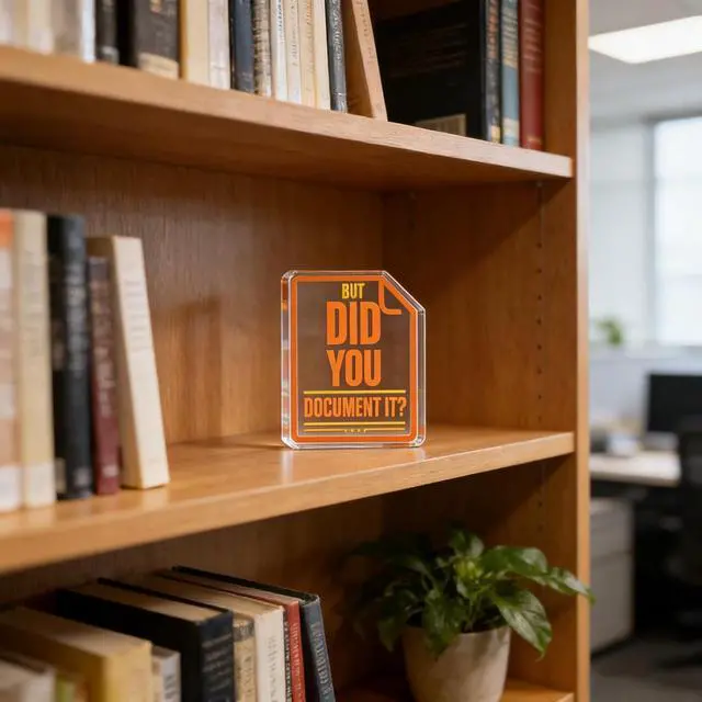 Alt view image 3 of 7 - But Did You Document It Desk Signs Acrylic Square Plaque