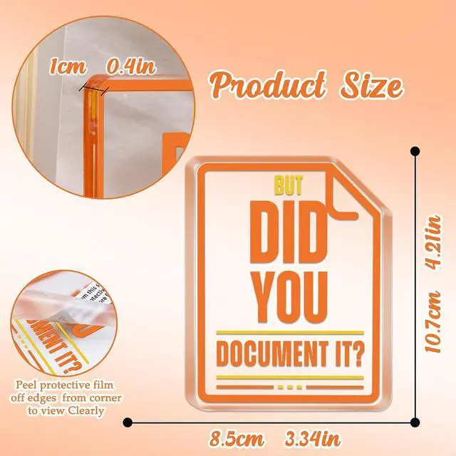 Alt view image 7 of 7 - But Did You Document It Desk Signs Acrylic Square Plaque