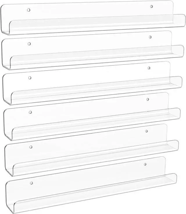 Main image of upsimples 6 Pcs 12" Clear Acrylic Shelves, Small Shelf for Wall Display