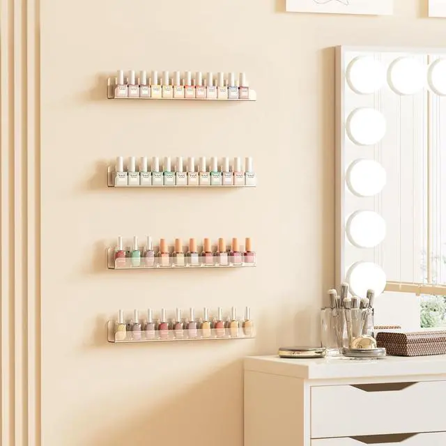 Alt view image 4 of 7 - upsimples 6 Pcs 12" Clear Acrylic Shelves, Small Shelf for Wall Display