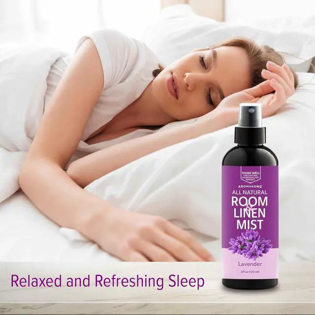 Alt view image 4 of 7 - Aromasong All-Natural Extra Strength Lavender Spray for Sleep - Room & Linen Spray for Pillows and Sheets 4 Fl Oz.