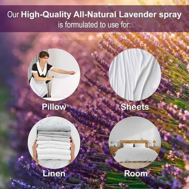 Alt view image 2 of 7 - Aromasong All-Natural Extra Strength Lavender Spray for Sleep - Room & Linen Spray for Pillows and Sheets 4 Fl Oz.