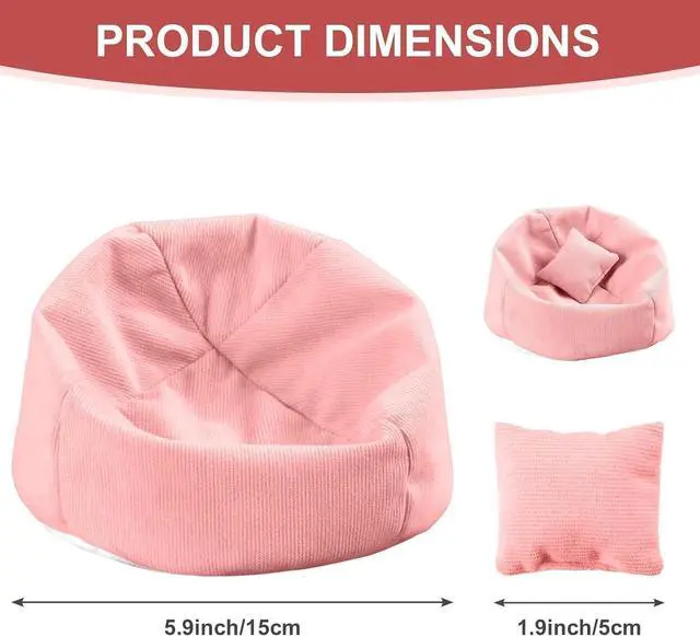 Alt view image 3 of 7 - Doll Bean Bag for 10-17cm Figures, Doll Car Seat Compatible with Labubu