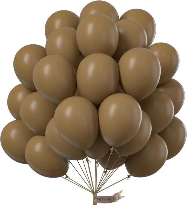 Main image of PartyWoo Brown Balloons 100pcs Boho Neutral Coffee Tan Fall Color 12 Inch