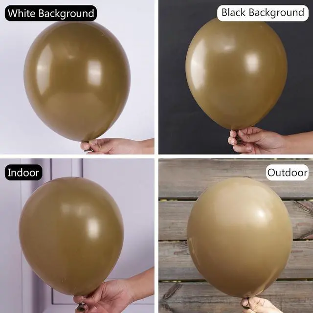 Alt view image 2 of 6 - PartyWoo Brown Balloons 100pcs Boho Neutral Coffee Tan Fall Color 12 Inch