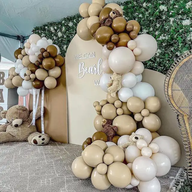 Alt view image 3 of 6 - PartyWoo Brown Balloons 100pcs Boho Neutral Coffee Tan Fall Color 12 Inch
