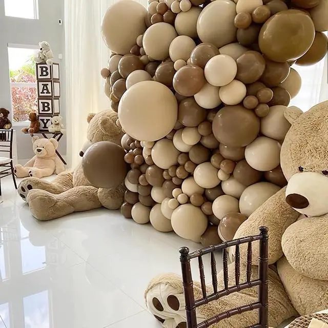 Alt view image 6 of 6 - PartyWoo Brown Balloons 100pcs Boho Neutral Coffee Tan Fall Color 12 Inch