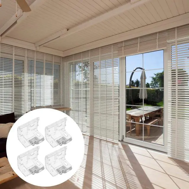 Alt view image 5 of 7 - VOSAREA Cordless Shade Blind Brackets with Clip Mini Window Blind Brackets Replacement Parts for Venetian Blinds Window Treatment Hardware 4 Pack 1.65 X 1.57 X 1.06 in