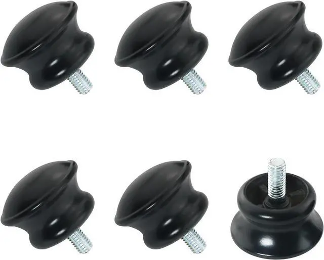 Main image of 6PCS Curtain Rod Decorative End Caps - Round, 5/8 Inch Diameter, M5 Thread, Roman Double Rod, Small Mushroom Shaped Replacement Mini Head Cap