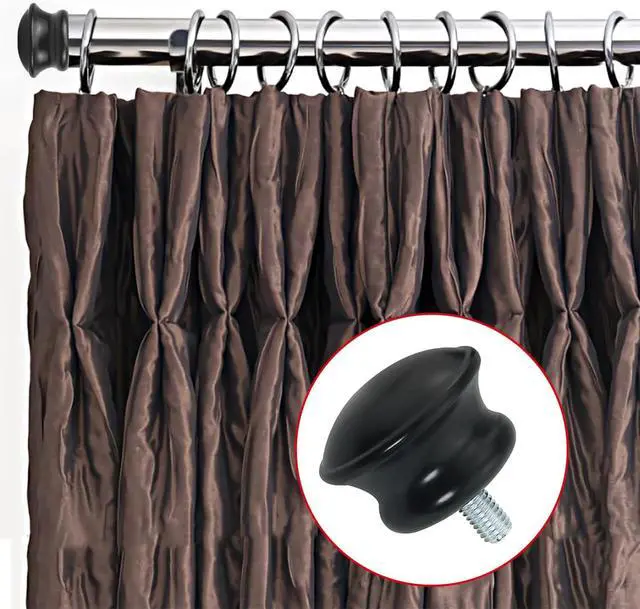 Alt view image 5 of 5 - 6PCS Curtain Rod Decorative End Caps - Round, 5/8 Inch Diameter, M5 Thread, Roman Double Rod, Small Mushroom Shaped Replacement Mini Head Cap