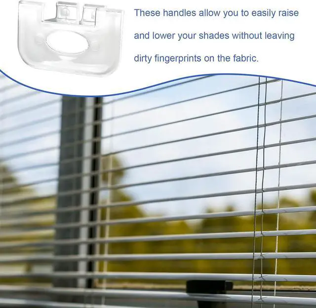 Alt view image 4 of 7 - 3pcs Cordless Honeycomb Shade Lift Handles, 3/4" Pleat Cellular Shade Pull Down Replacement Handles Compatible with Graber Bali Cordless Mini Blinds and Cellular Shades Window Accessories(Transparent)