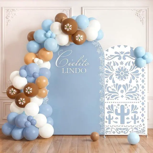 Main image of Cielito Lindo Balloon Garland Kit - 85PCS Blue Brown White Balloons, Cielito Lindo Party Decorations for Mexican Talavera Wedding, Birthday, Baby Shower