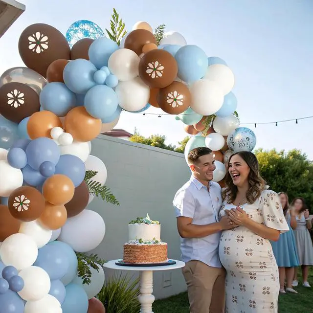 Alt view image 7 of 7 - Cielito Lindo Balloon Garland Kit - 85PCS Blue Brown White Balloons, Cielito Lindo Party Decorations for Mexican Talavera Wedding, Birthday, Baby Shower