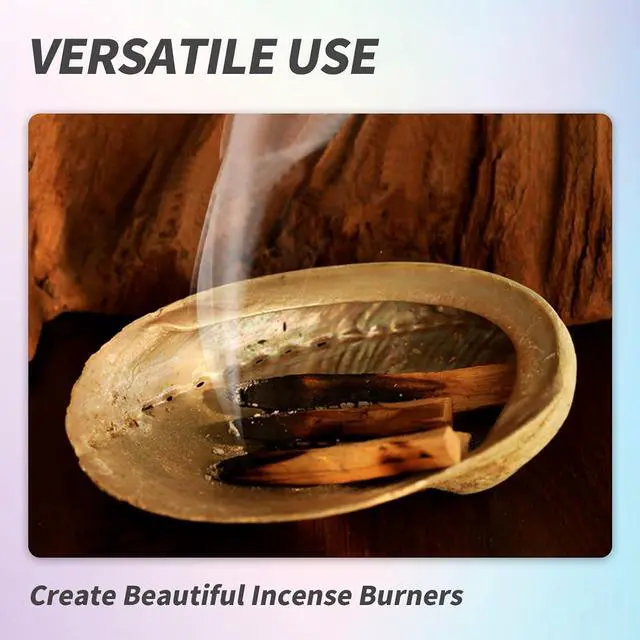 Alt view image 4 of 7 - BRBASAP Large Abalone Shell Bowl 4-4.5 Inch Natural Smudge Bowl for Sage Burning and Incense Sea Shell Smudging Bowl for Decor and Display