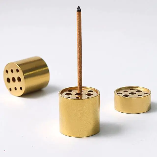 Alt view image 2 of 6 - Large Brass Incense Holder with 9 Holes, Incense Stick Holder for Yoga
