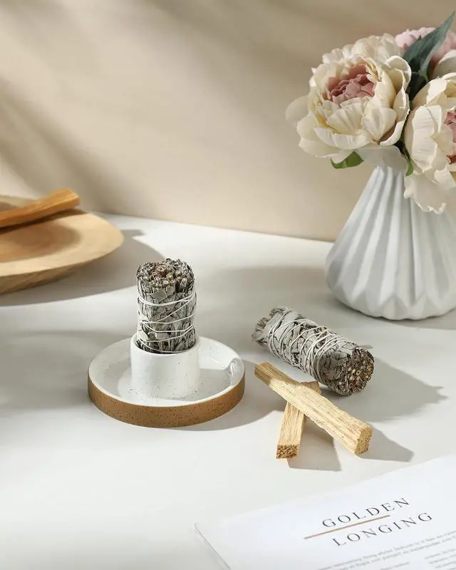 Alt view image 2 of 7 - Sage Holder for Burning, White Sage Tray, Smudge Bowl, Sage Bundle Burner, Ceramic Sage Bowl, Smudging Burn Bowl for Sage, Ideal for Smudging Palo Santo Candles, Simple, Sturdy, Terracotta