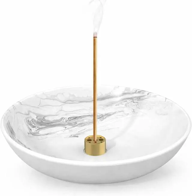 Main image of Incense Holder for Sticks Insence Bowl Round Minimalist Resin Plate 6.2
