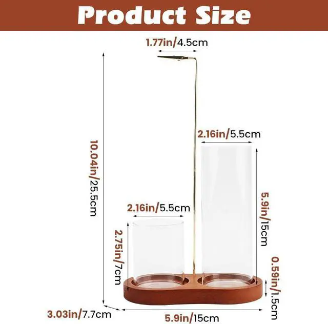 Alt view image 2 of 7 - 2 in 1 Glass Incense Holder, Incense Sticks Burner Holder with Storage